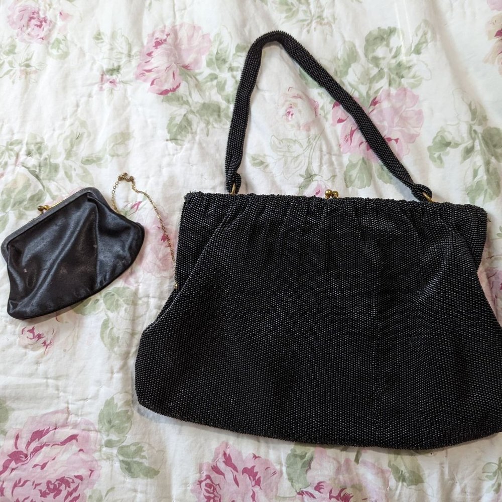 Koret Tresor vintage beaded bag with coin pouch on chain